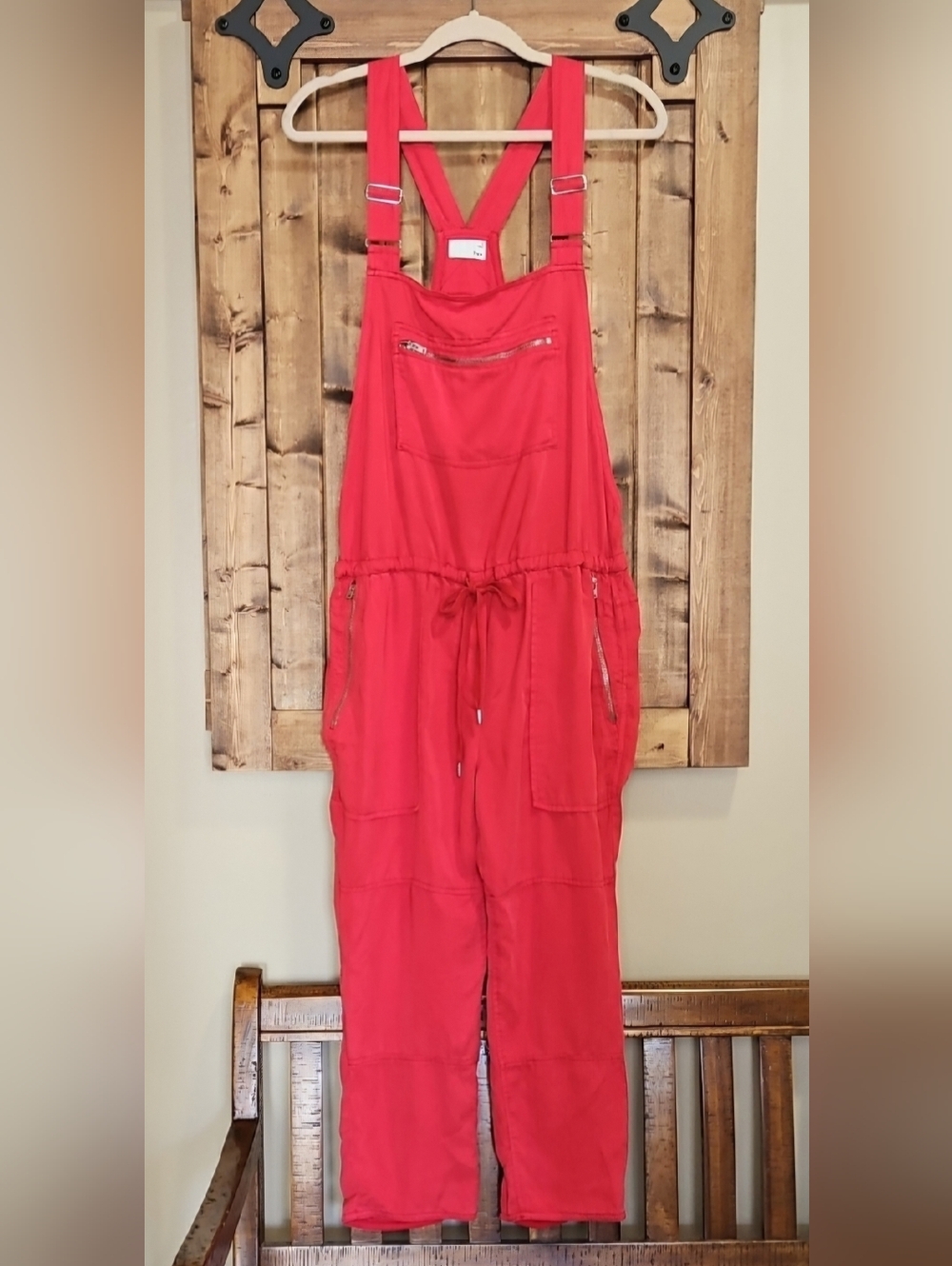 Wilfred Free Red Valletta Cropped Overalls Size S NWOT